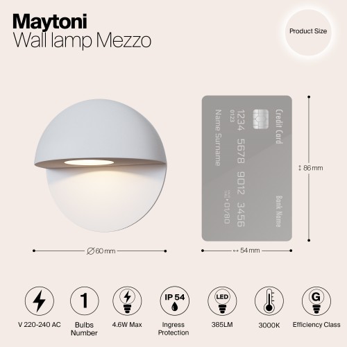 Настенный светильник (бра)  Maytoni Outdoor Mezzo O033WL-L3W3K