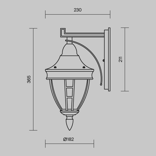 Настенный светильник (бра)  Maytoni Outdoor Rivoli O027WL-01B
