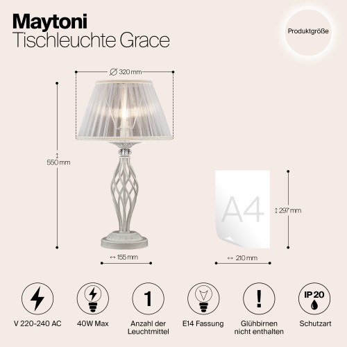 Настольный светильник Maytoni Grace ARM247-00-G