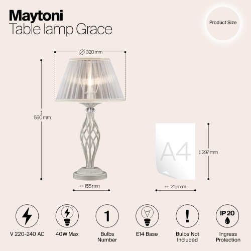 Настольный светильник Maytoni Grace ARM247-00-G