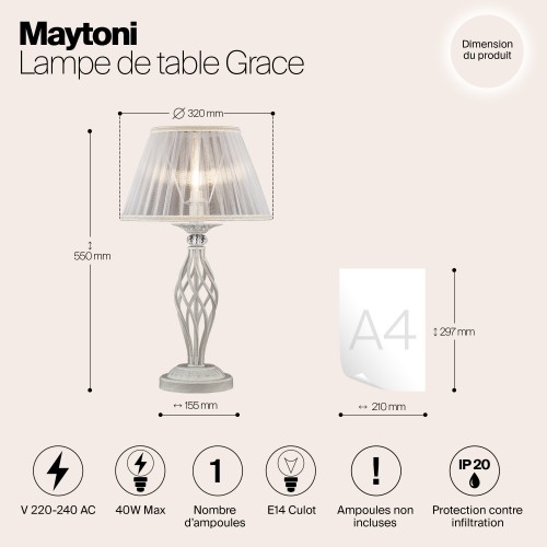 Настольный светильник Maytoni Grace ARM247-00-G