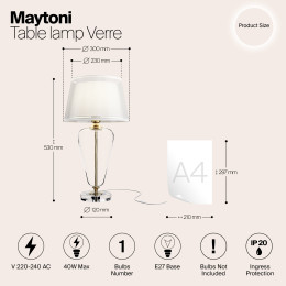 Настольный светильник Maytoni Verre Z005TL-01BS