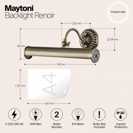 Подсветка Maytoni Renoir PIC118-22-R