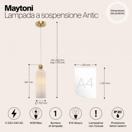 Подвесной светильник Maytoni Antic MOD302PL-01W