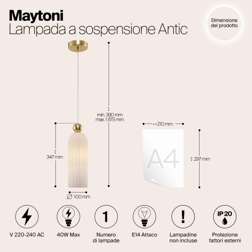 Подвесной светильник Maytoni Antic MOD302PL-01W