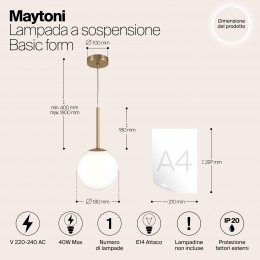 Подвесной светильник Maytoni Basic form MOD321PL-01G2