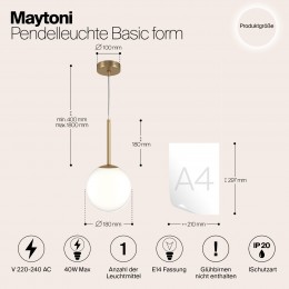 Подвесной светильник Maytoni Basic form MOD321PL-01G2