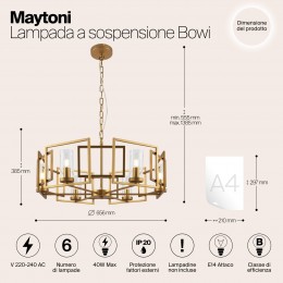 Подвесной светильник Maytoni Bowi H009PL-06G