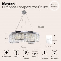 Подвесной светильник Maytoni Colline MOD083PL-09CH