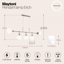 Подвесной светильник Maytoni Erich MOD221-PL-05-N