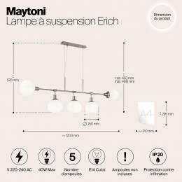 Подвесной светильник Maytoni Erich MOD221-PL-05-N