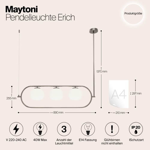 Подвесной светильник Maytoni Erich MOD221PL-03N