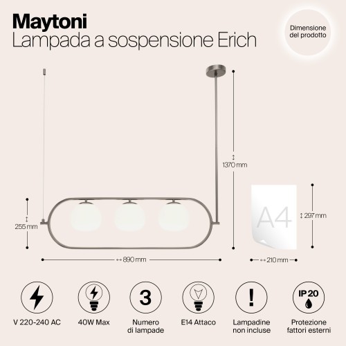 Подвесной светильник Maytoni Erich MOD221PL-03N