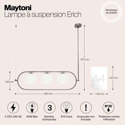 Подвесной светильник Maytoni Erich MOD221PL-03N