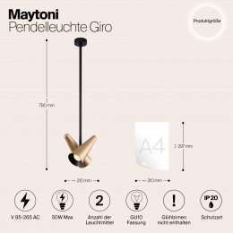 Подвесной светильник Maytoni Giro MOD095PL-02BS