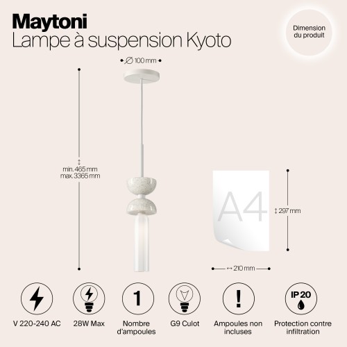 Подвесной светильник Maytoni Kyoto MOD178PL-01W