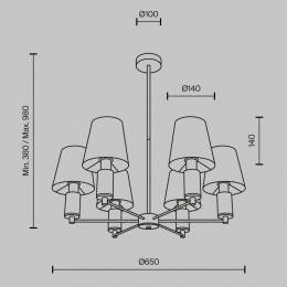 Подвесной светильник Maytoni Lira MOD483PL-06BS