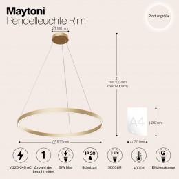 Подвесной светильник Maytoni Rim MOD058PL-L42BS4K