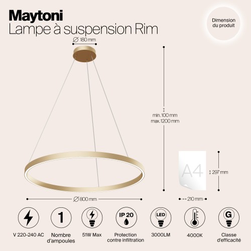 Подвесной светильник Maytoni Rim MOD058PL-L42BS4K