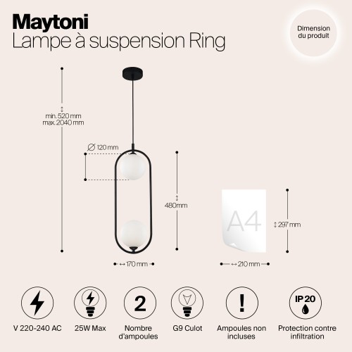 Подвесной светильник Maytoni Ring MOD013PL-02B