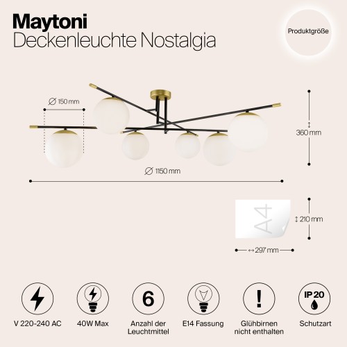Потолочный светильник Maytoni Nostalgia MOD048CL-06G