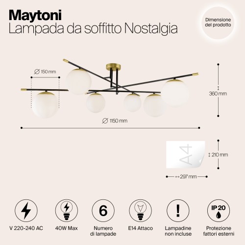 Потолочный светильник Maytoni Nostalgia MOD048CL-06G