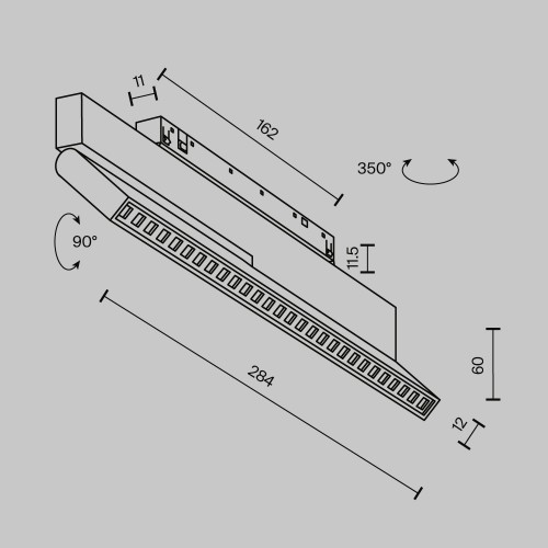 Трековый светильник Technical TR242-2-12W4K-B