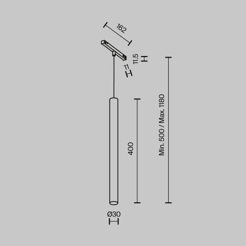 Трековый светильник Technical TR245-7W3K-B