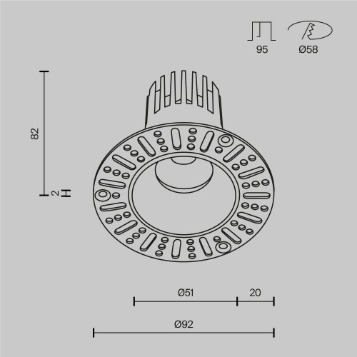 Встраиваемый светильник Technical DL119-10W-2.7K-TRS-B