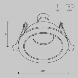 Встраиваемый светильник Technical DL126-GU10-B
