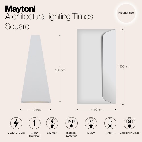 Архитектурная подсветка  Maytoni Outdoor Times Square O580WL-L6W