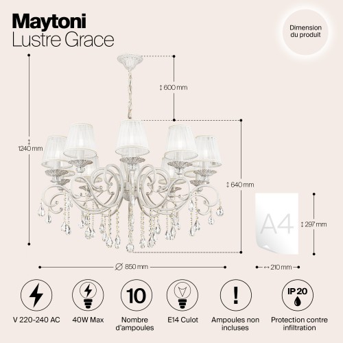 Люстра Maytoni Grace ARM247-10-G