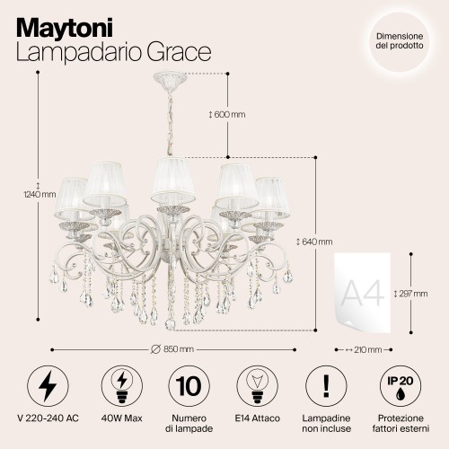 Люстра Maytoni Grace ARM247-10-G