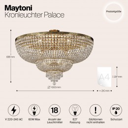 Люстра Maytoni Palace DIA890-CL-18-G