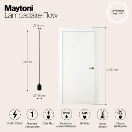 Напольный светильник (торшер) Maytoni Flow MOD147FL-L20BK1