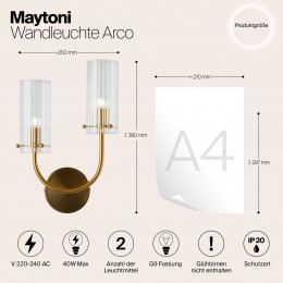 Настенный светильник (бра) Maytoni Arco MOD223WL-02BS1