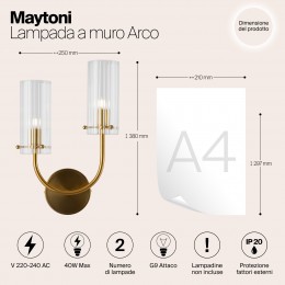 Настенный светильник (бра) Maytoni Arco MOD223WL-02BS1