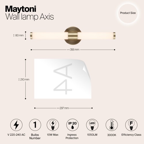 Настенный светильник (бра) Maytoni Axis MOD106WL-L10G3K