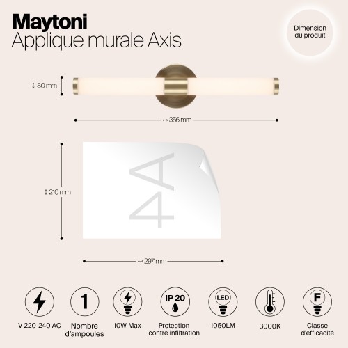 Настенный светильник (бра) Maytoni Axis MOD106WL-L10G3K