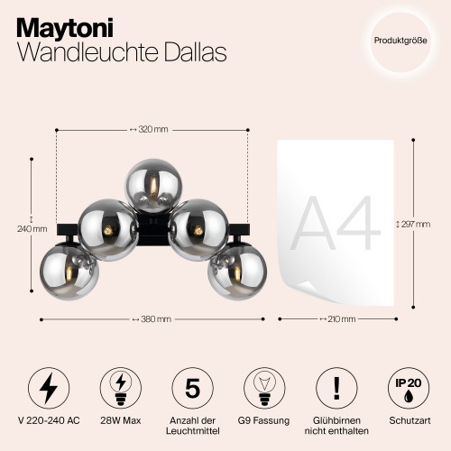 Настенный светильник (бра) Maytoni Dallas MOD547WL-05B