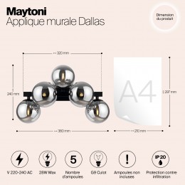 Настенный светильник (бра) Maytoni Dallas MOD547WL-05B