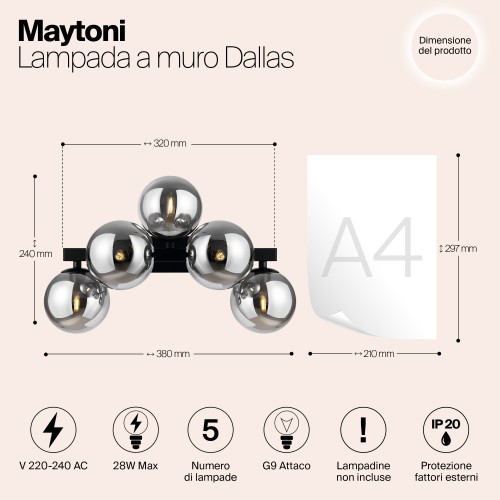 Настенный светильник (бра) Maytoni Dallas MOD547WL-05B