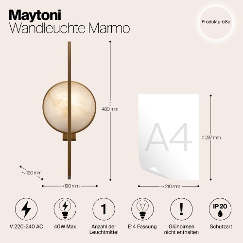 Настенный светильник (бра) Maytoni Marmo MOD099WL-01G