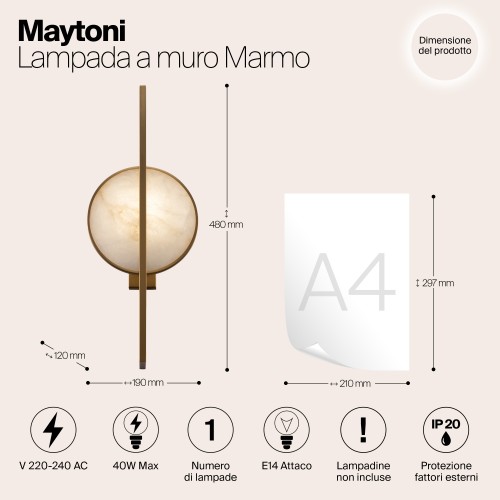 Настенный светильник (бра) Maytoni Marmo MOD099WL-01G
