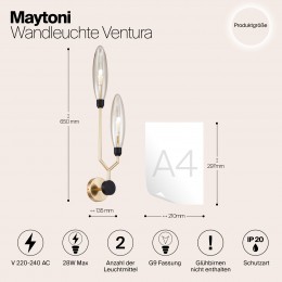 Настенный светильник (бра) Maytoni Ventura MOD012WL-02G