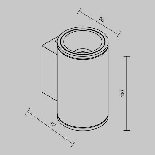 Настенный светильник (бра)  Maytoni Outdoor Shim O303WL-L10W3K