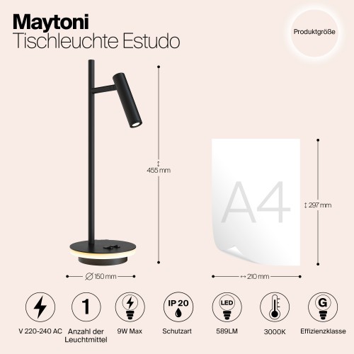 Настольный светильник Maytoni Estudo Z010TL-L8B3K