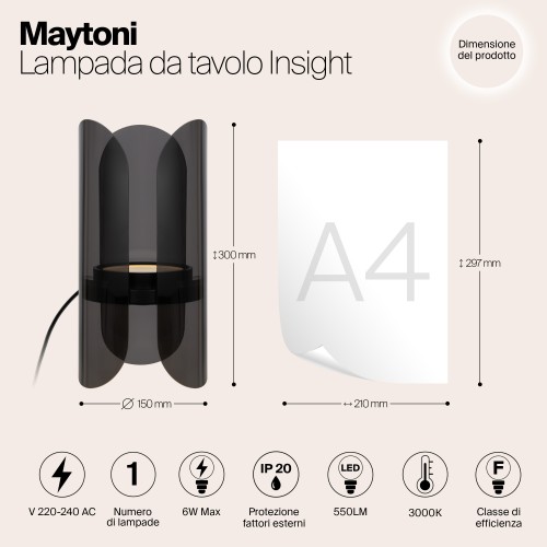 Настольный светильник Maytoni Insight MOD416TL-L6BR3K