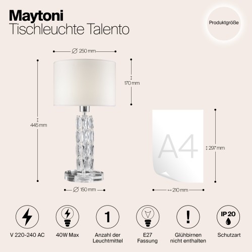 Настольный светильник Maytoni Talento DIA008TL-01CH