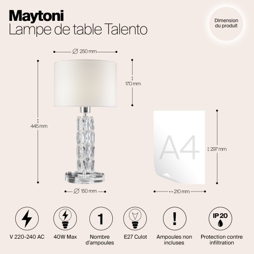 Настольный светильник Maytoni Talento DIA008TL-01CH